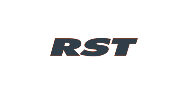 Logotipo RST, simbolizando a colaboração da Linbo Transportation Tech com a renomada marca de sistemas de suspensão de alto desempenho em veículos elétricos.