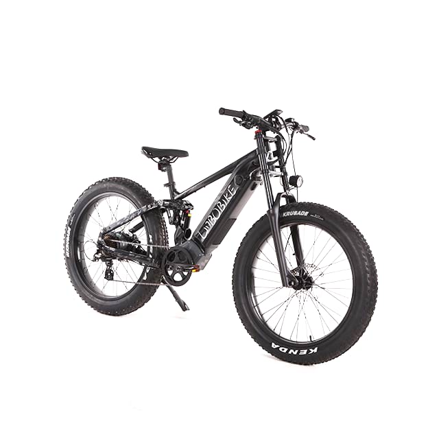 Mountain bike elétrico com suspensão total de pneu gordo de 26 polegadas